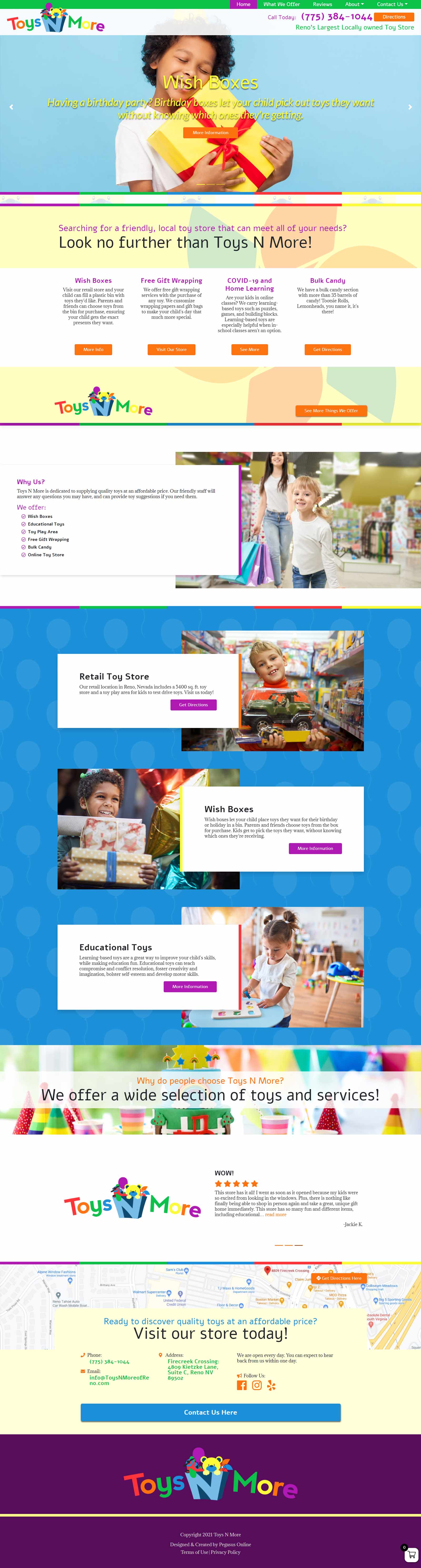 Screen shot image of Toys N More Website